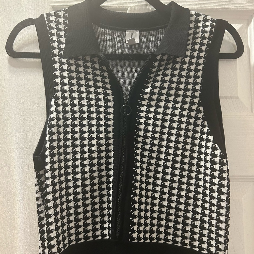 Black and white check dress